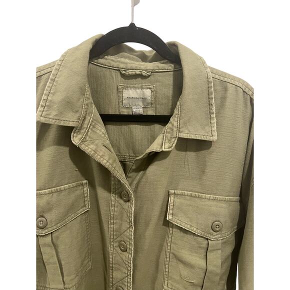 American Eagle Outfitters Jackets & Blazers - American Eagle military-style shirt jacket /"shacket,"army grn 
 size xl P2P 26’